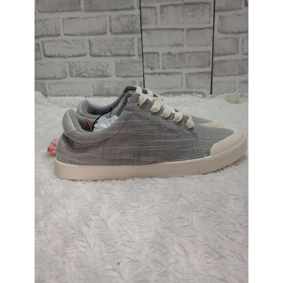 Roxy Pierview Grey Canvas Lace Up Low Top Cushion Sneakers Size 9 - Picture 7 of 9